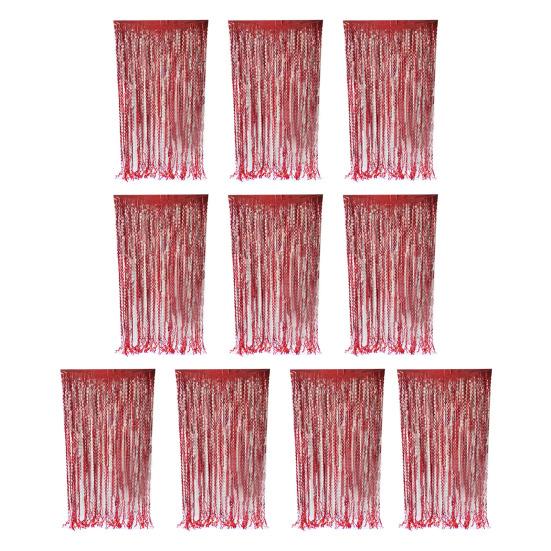 10 шт. бахрома занавес металлическая мишура фольга бахрома занавес фон многоразовый мерцающий волнистый мишурный фон для вечеринок дни рождения фотобудка реквизит