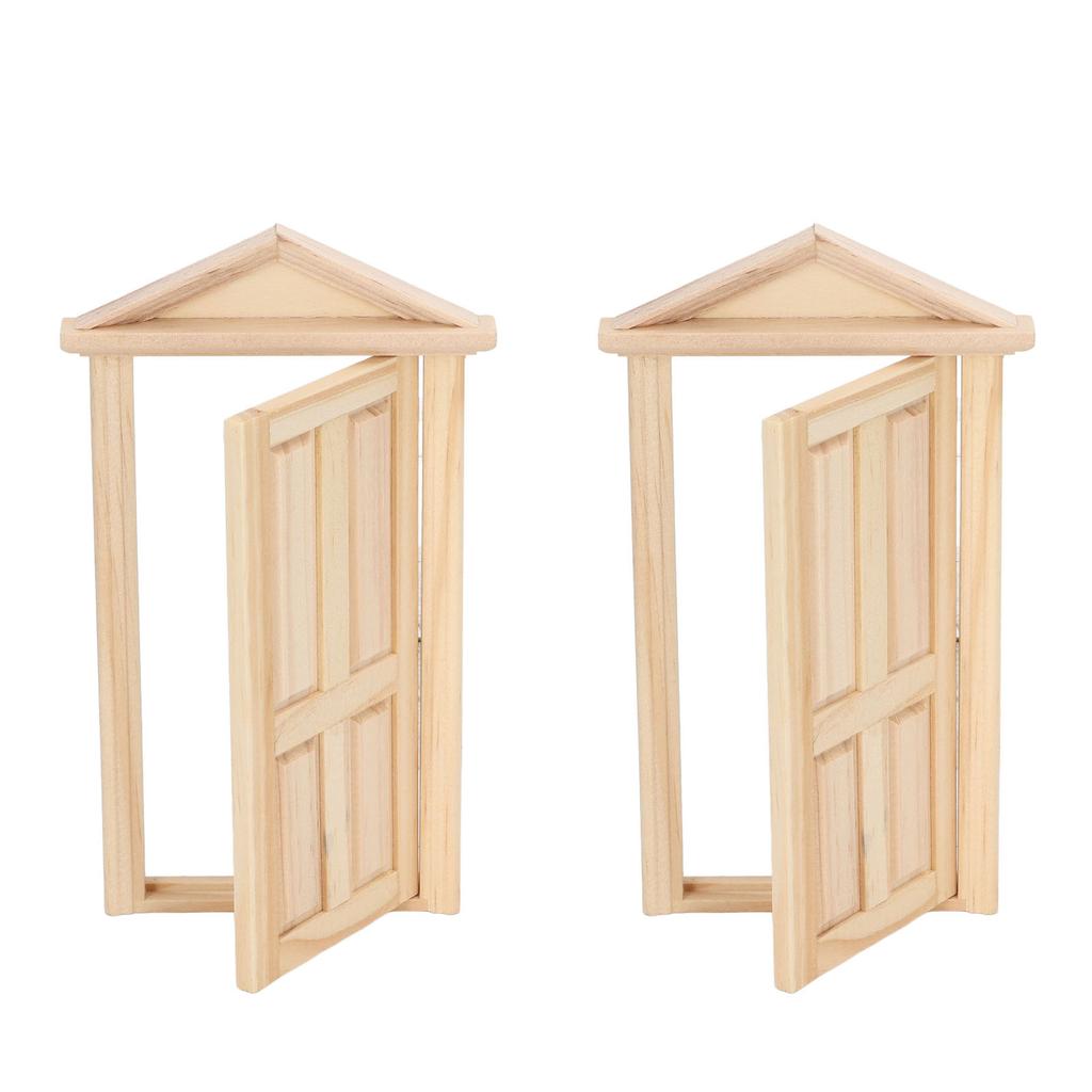 2 шт. Миниатюрная дверь для кукольного домика 1:12 Масштаб 1: 16 масштабная мебель DIY кукольный домик мини деревянная дверь для