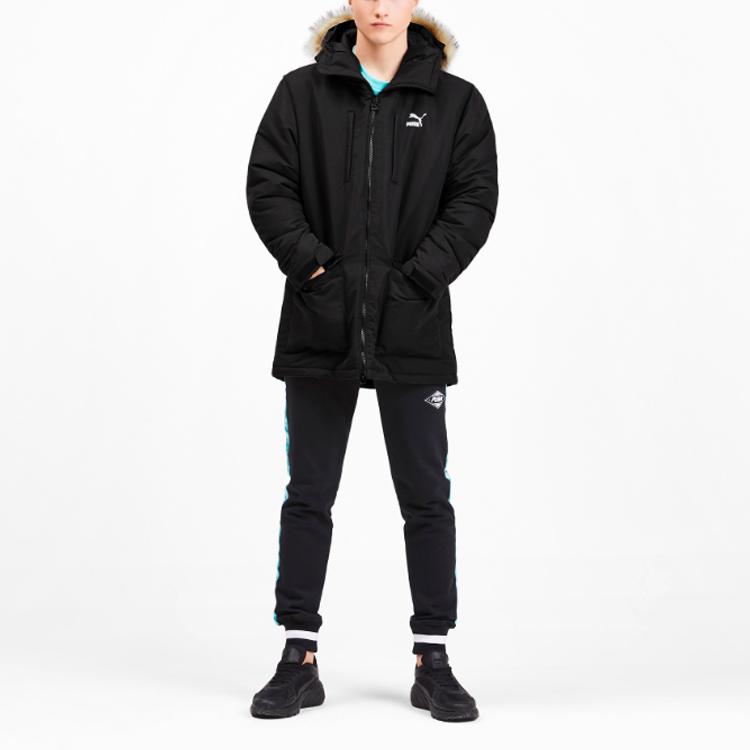 Puma Классическая теплая мужская куртка с капюшоном и длинным рукавом, черная 595862-01