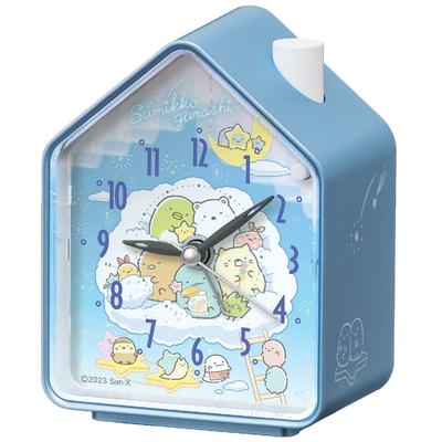 Часы-будильник Sumikkogurashi светло-голубой жемчуг 110 x 86 x 63 мм CQ166L