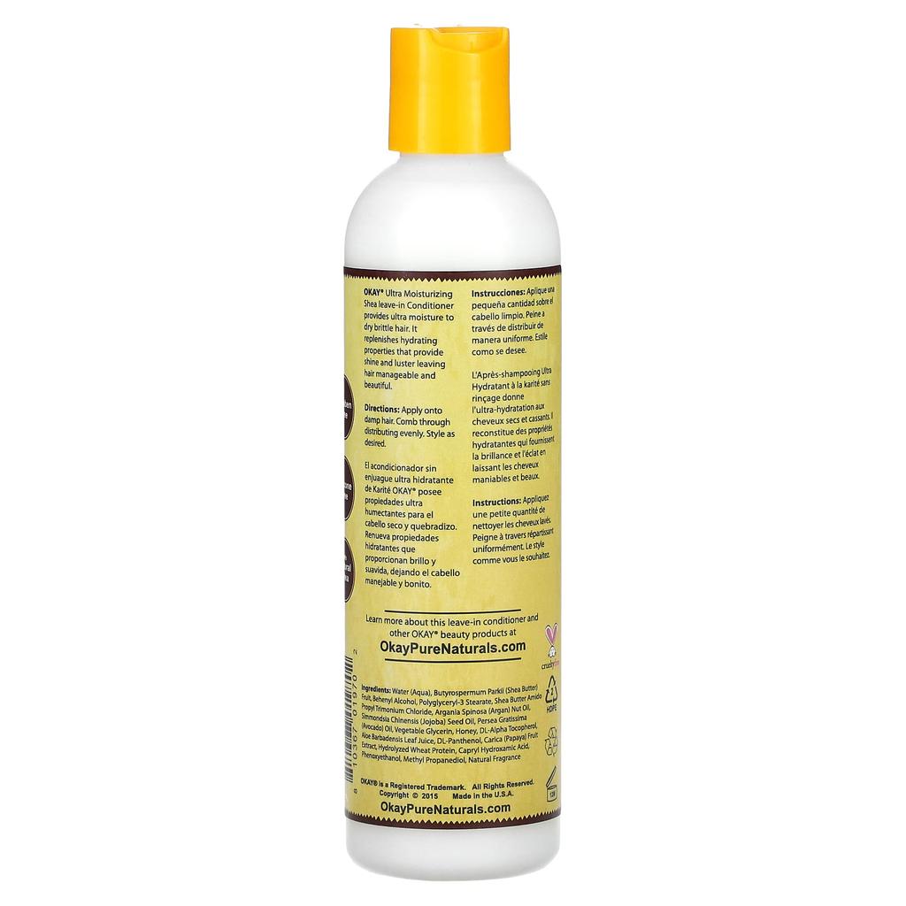 Okay Pure Naturals Ultra Moisturizing Leave-In Conditioner, Shea, 8 Fl Oz (237 Ml)