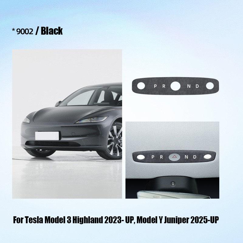 For Tesla Model 3 Highland 2025- Model Y 2025- Alcantara Car Front Reading Light Panel Trim Sticker Interior Accessories