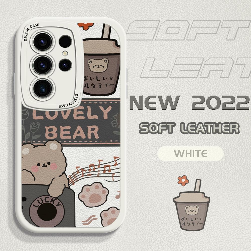 Милый чехол из искусственной кожи для Vivo V23E Y15 Y91 Y51 OPPO A9 Reno8 6 Realme 10 Pro C21 C12 C15 C35 Huawei Nova 7i P30 Lite Infinix Hot 10S, чехол для телефона