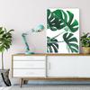 Nordic Green Palm Leaf Wall Art Monstera Leaves Canvas Painting Minimalist Tropical Plant Wall Picture for Living Room Decor