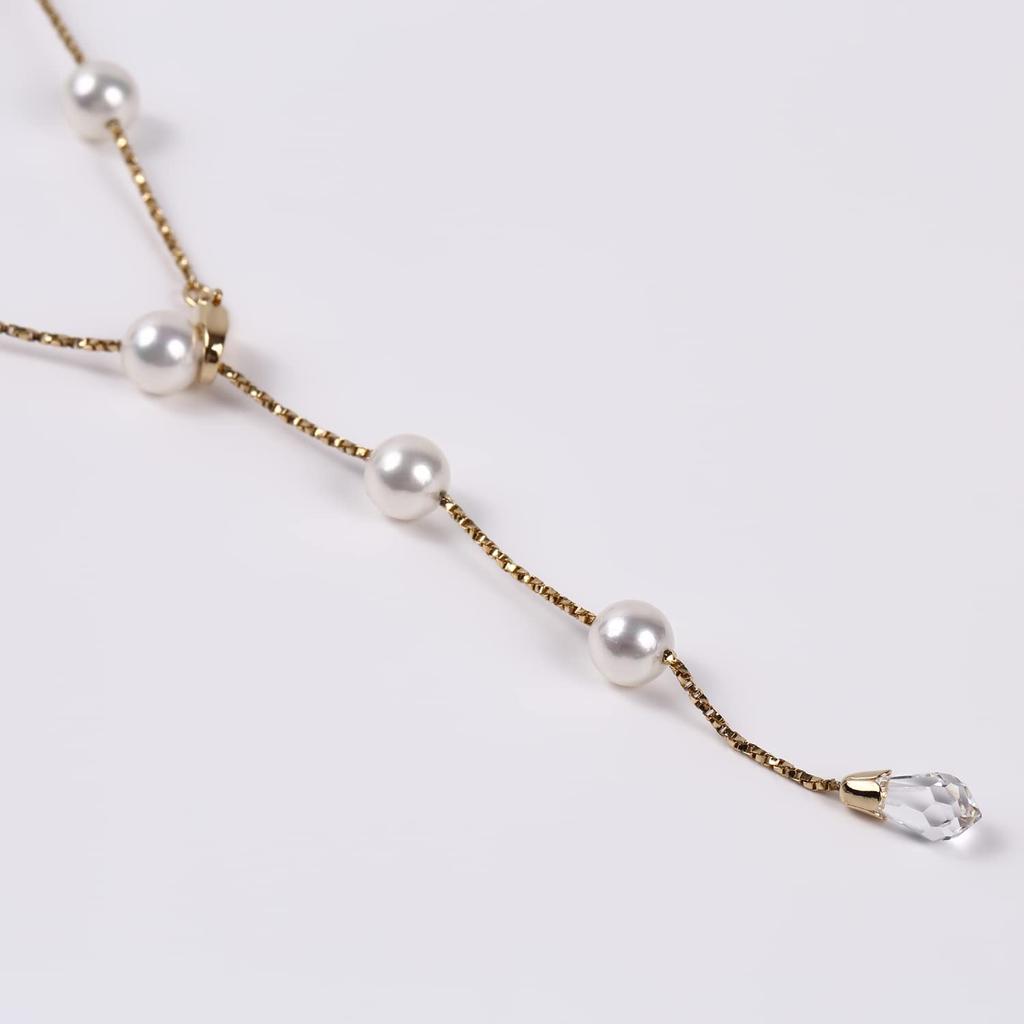 От Yumi Жемчужное ожерелье Yumi sienne 7 мм Короткая станция Популярные церемонии Стильные Сделано в Японии [MIONO] [Производство Katsura] Женское (Золото)