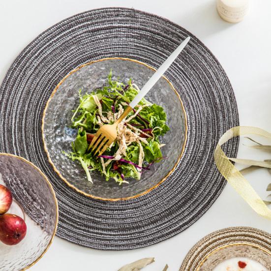 Круглый коврик для столовых приборов, современный однотонный Нескользящий стол, теплоизоляция, обеденный термостойкий защитный декоративный коврик