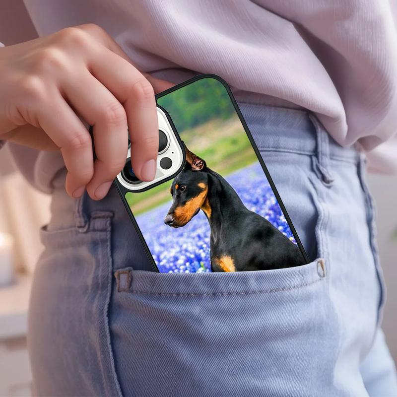 Animals Doberman dog Phone Case For iPhone 17 Air 15 16e 14 13 Pro Max Coque 12 11 Pro Max PLUS cover