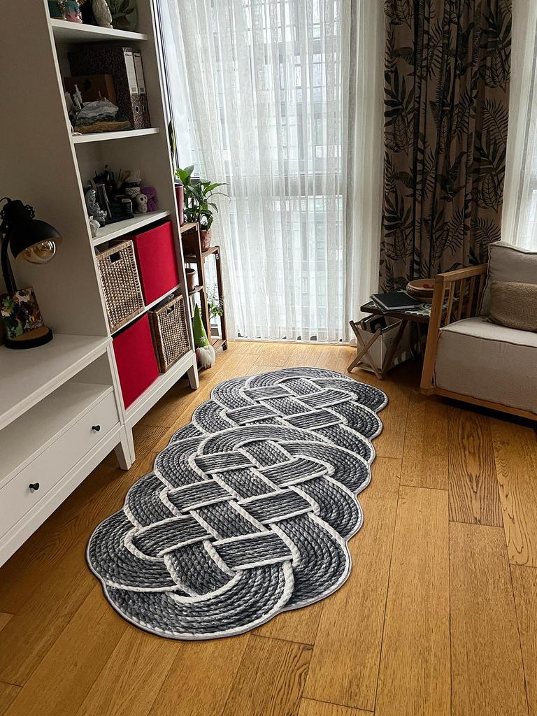 EPeddler Home Современный 3D вязаный узор Цифровая печать Моющаяся нескользящая точечная основа Новое поколение Ковер для гостиной, кухни, прихожей и напольный коврик