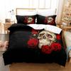 Комплект постельного белья Roses and Skulls All Season Twin Single Twin Full Queen King Size Bed Set Aldult Kid Bedroom Duvetcover Sets Anime