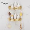 Corner Shelf Wall Mounted Brushed Gold  Aluminum Bathroom Soap Dish Bath Shower Shelf Bath Shampoo Holder Square Bathroom Shelf