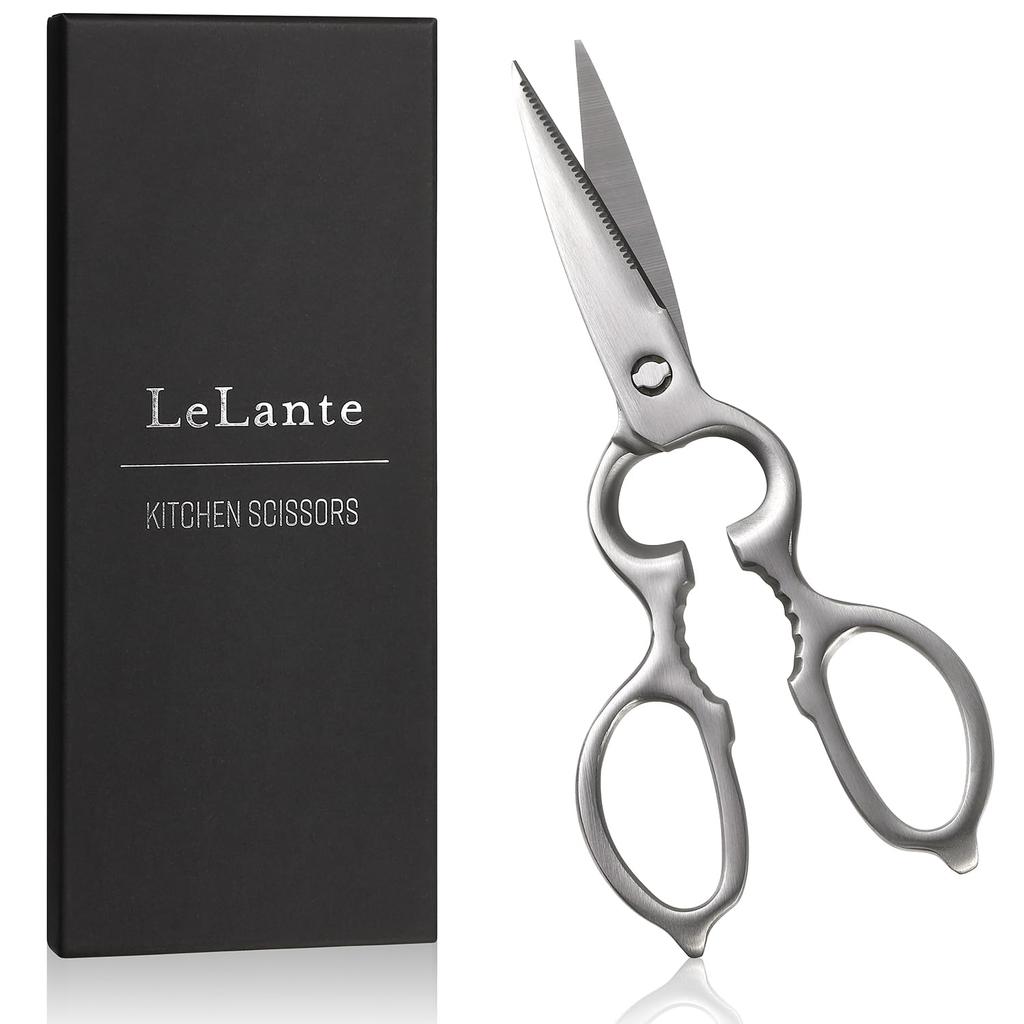 [Featured In Croissant] LeLante Kitchen Scissors, Disassembleable and Washable, All Stainless Steel, Dishwasher Safe