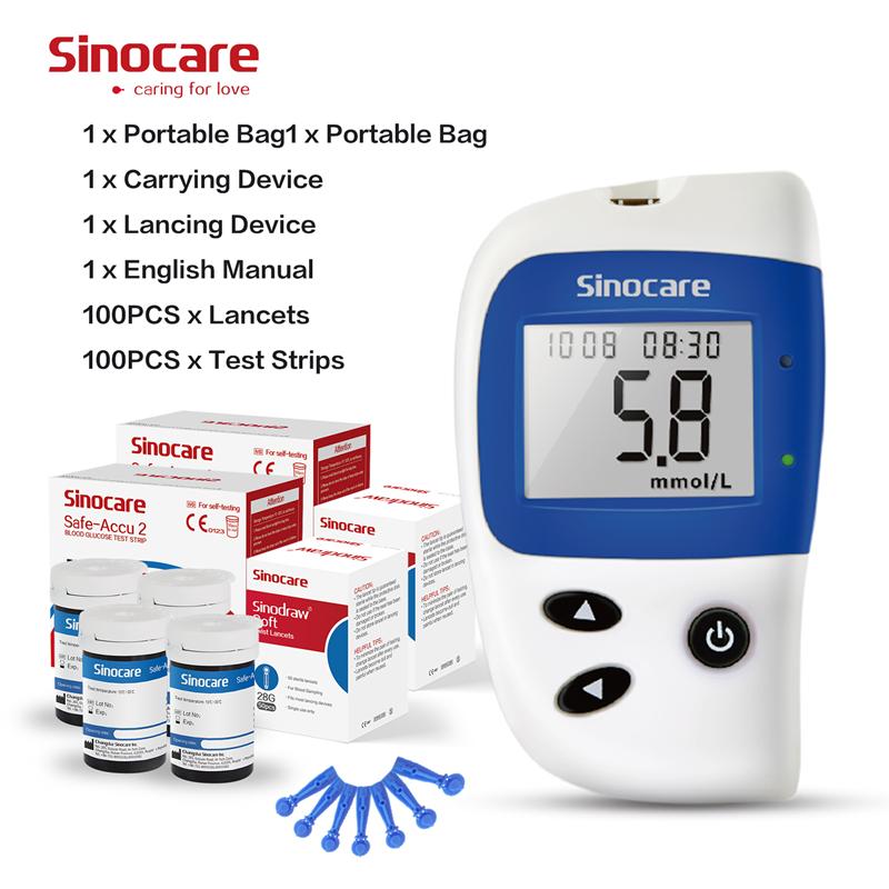 Safe Accu 2 Blood Glucose Monitor Kit 10/50/100 Blood Glucose Sugar Test Kit