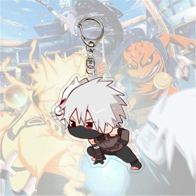 Anime Naruto Acrylic Keychain Accessaries Uzumaki Naruto Cartoon Keyring