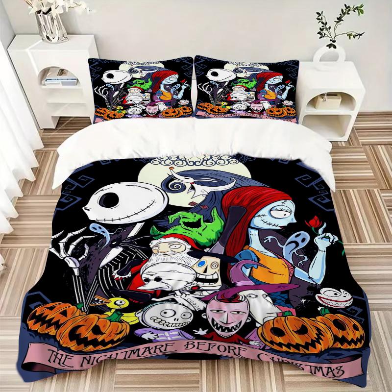 3Pcs Nightmare Before Christmas Bedding Sets For All Sizes New 3D Printed Bed Cover Comforter Duvet Cover Pillowcase Bedroom Decoration