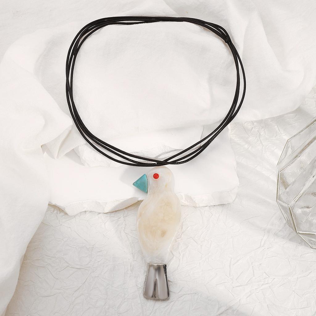 Tooxika Милая подвеска из смолы в виде птицы, длинное ожерелье, персонализированное литературное ожерелье