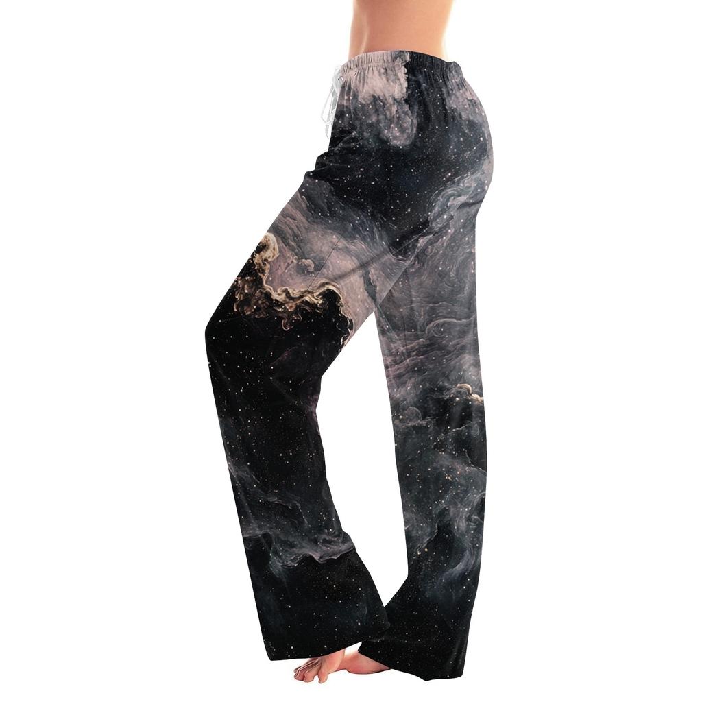 Женские повседневные прямые брюки с принтом «Небо» Домашняя пижама Повседневные брюки