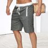 Мужские шорты с эластичной талией, регулируемые на шнурке, повседневные спортивные шорты, однотонные, с поясом и карманом, фитнес-шорты