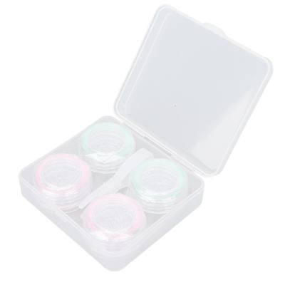 Контейнер для хранения контактных линз 2 шт. Блестящий контейнер для контактных линз Пинцет Портативный Пыленепроницаемый Дорожный набор для контактных линз