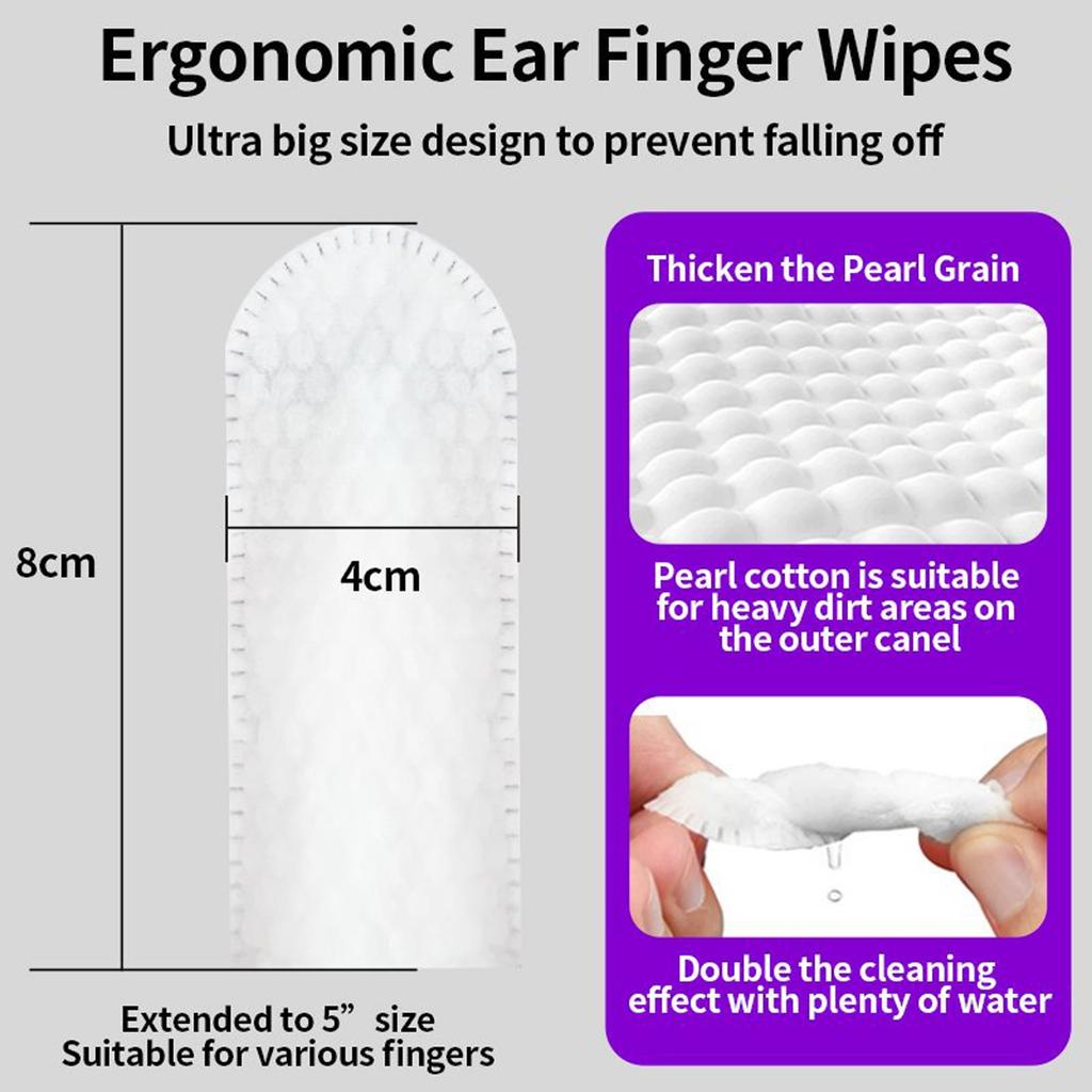 Pet Ear Cleaning Finger Wipes 20 Pcs, Dog Ear Cleaner, Grooming Kit For Dogs And Cats, Soft And Easy To Use Ear Cleaning Pads, Cleans Pet Earwax, Dirt