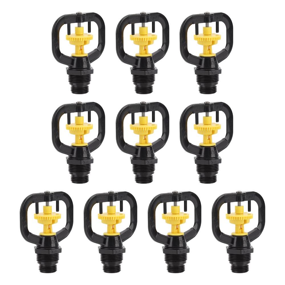 10PCS G1/2 and G3/4 Male Thread Rotating Irrigation Sprinklers 360 Degree Plastic Spinning Micro Nozzle Lightweight