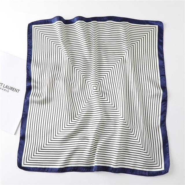 Модный шелковый квадратный шарф для женщин, 60 см, атласная шея, повязка для волос, сумка, мягкий офисный шейный платок, хиджаб, женский платок, бандана