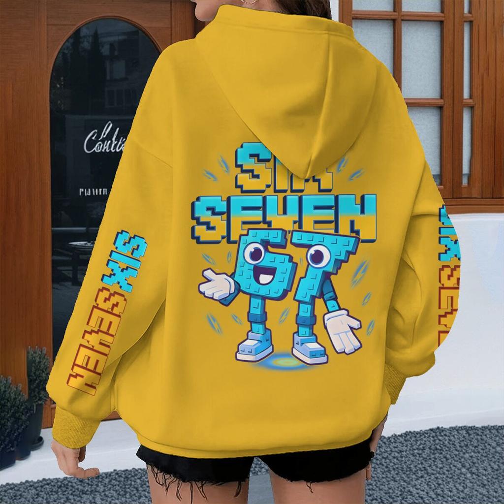 Y2K Six Seven Meme Gaming Hoodies Men Women Long Sleeve Hoody Printed with Six Seven Casual Streetwear Unisex Clothing