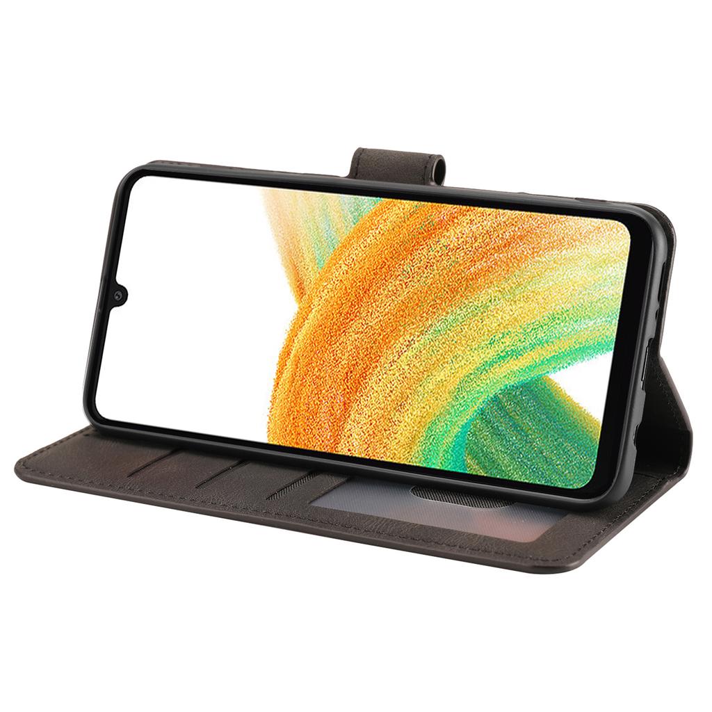 Для Samsung Galaxy A24 4G (162,1 х 77,6 х 8,3 мм) Противоударный кожаный чехол-подставка для телефона, кошелек-обложка с ремешком