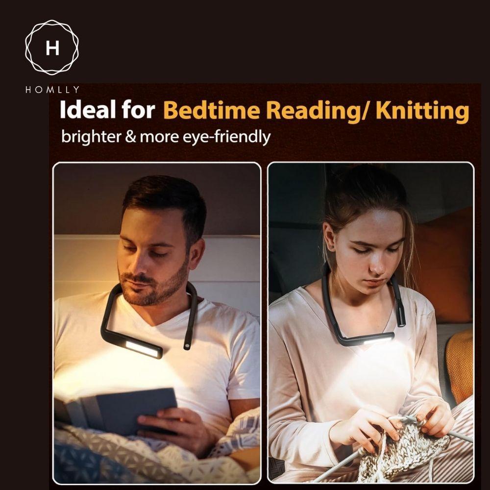 Homlly LED Neck Reading Light with 1800mah Rechargeable battery in 3 adjustable Colors & Brightness