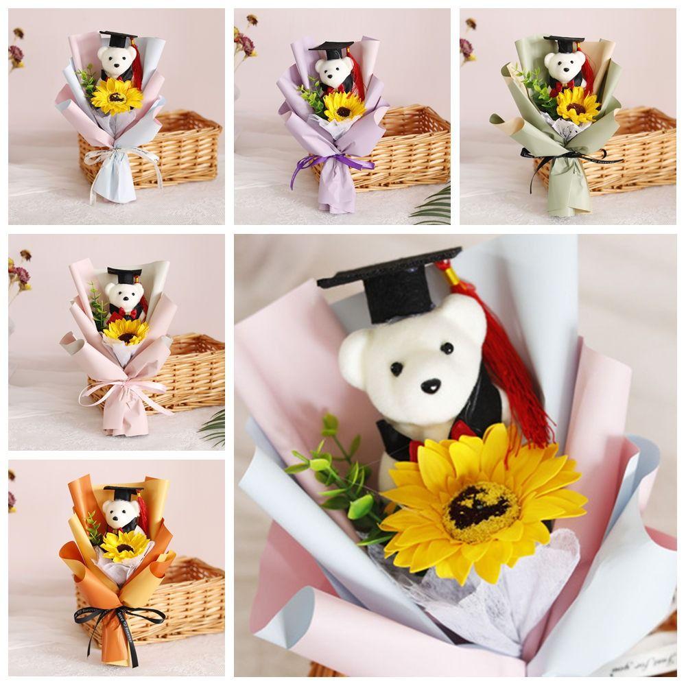 Плюшевый Мишка Докторский Мишка Букет Вязаный Крючком Букет Цветов Подарок Студенту