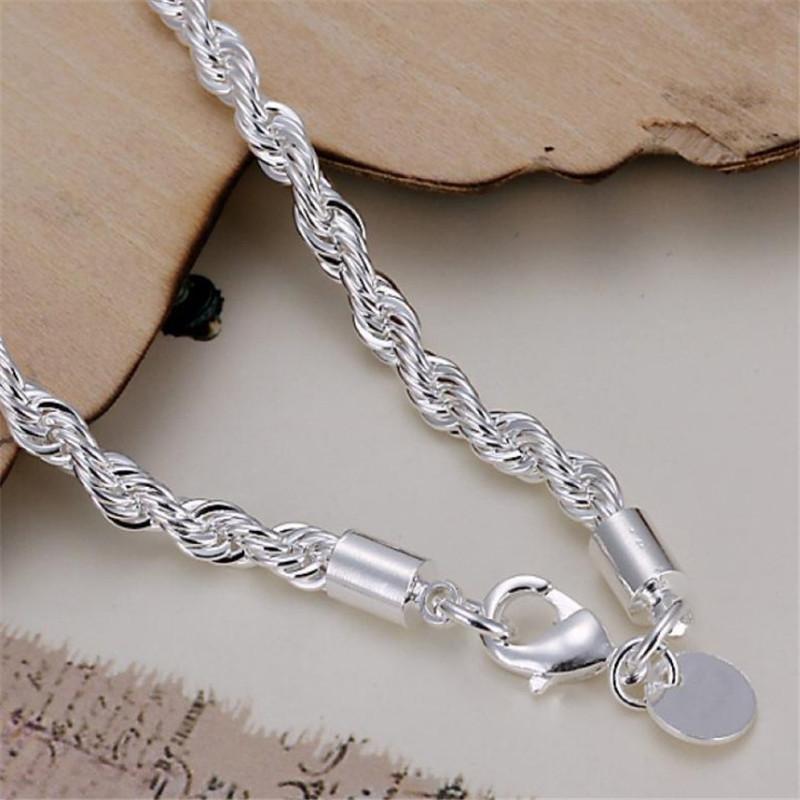 Wholesale 925 Sterling Silver Classic Twisted Rope Chain Bracelets For Women Wedding Party Wild Christmas Gift Fashion Jewelry