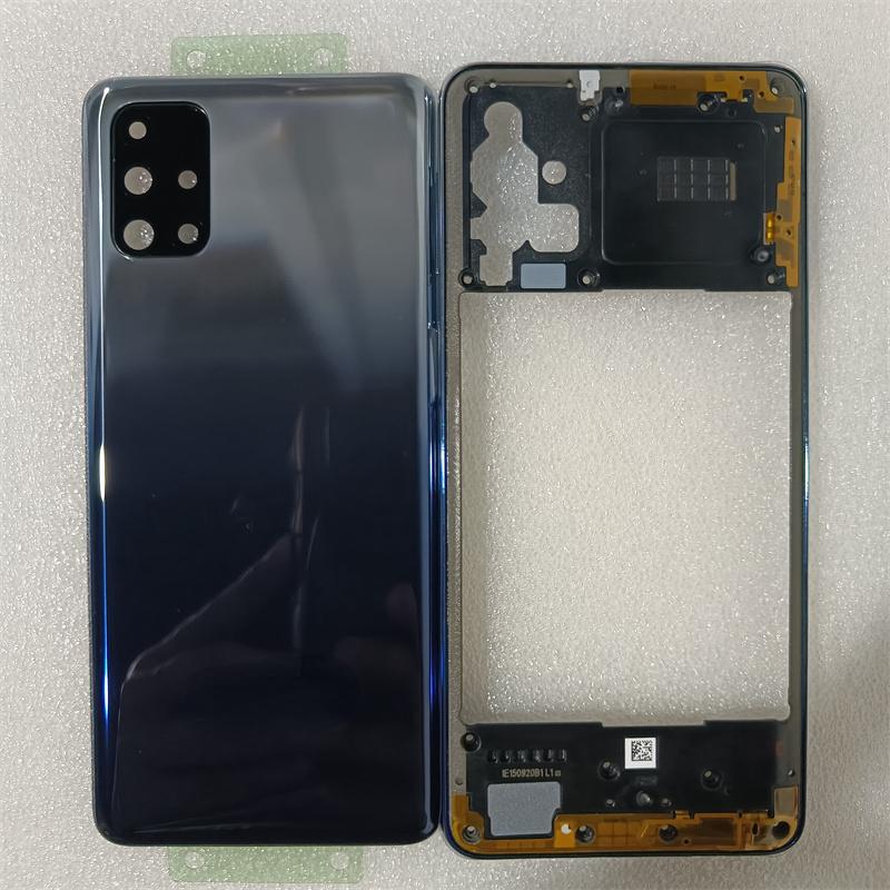 For Samsung Galaxy M31S 5G M317F Phone Housing Middle Frame+Battery Back Cover Case Panel Lid Rear +Camera Lens Repair Parts