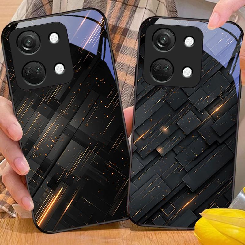 Метеор Золотая бусина Для OnePlus Nord 3 5 6T 7 Pro 8 12 10T Reno8 Lite 5G 10R Nord N30 Твердый чехол Закаленное стекло Чехол для телефона Черный