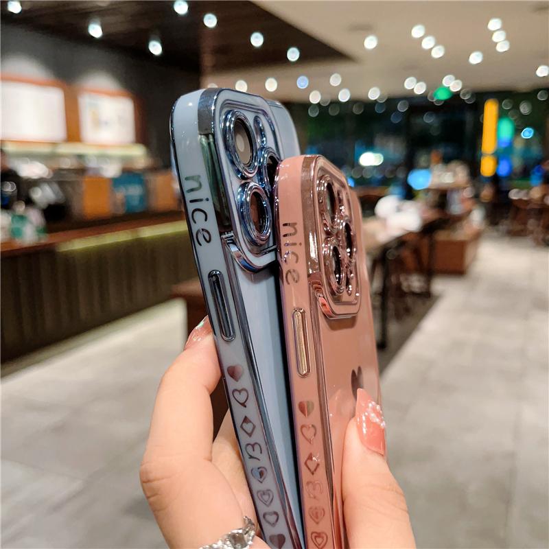 Для iPhone 16 Pro Max Роскошное покрытие Красивая рамка Мягкий чехол для телефона iPhone 16 15 14 13 12 11 X Xs Xr 7 8 Plus Защитная крышка для объектива