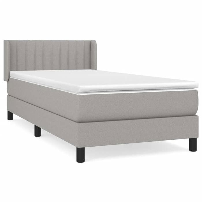 Maison Exclusive - Sommier à lattes de lit avec matelas Gris clair 90x200 cm Tissu