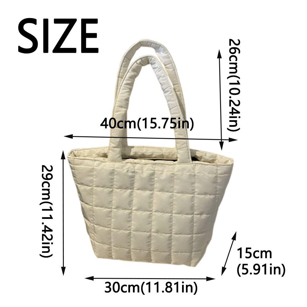 Пухлая женская сумка через плечо Однотонная стеганая сумка-шоппер Модные повседневные сумки-тоут для путешествий