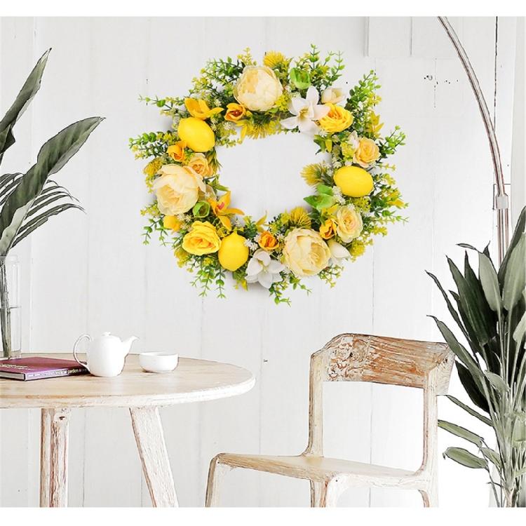 Yellow Flower Wreath for Front Door Garden Farmhouse Outdoor Garden Wedding