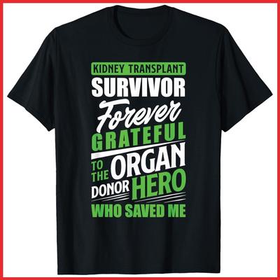 Kidney Transplant Survivor Organ Donor Recipient Black Cotton T-Shirt Unisex T-Shirt