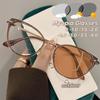 Cat Eye Square Frame Photochromic Nearsighted Color-changing Myopia Glasses Professional Women Men Eyeglasses Diopter
