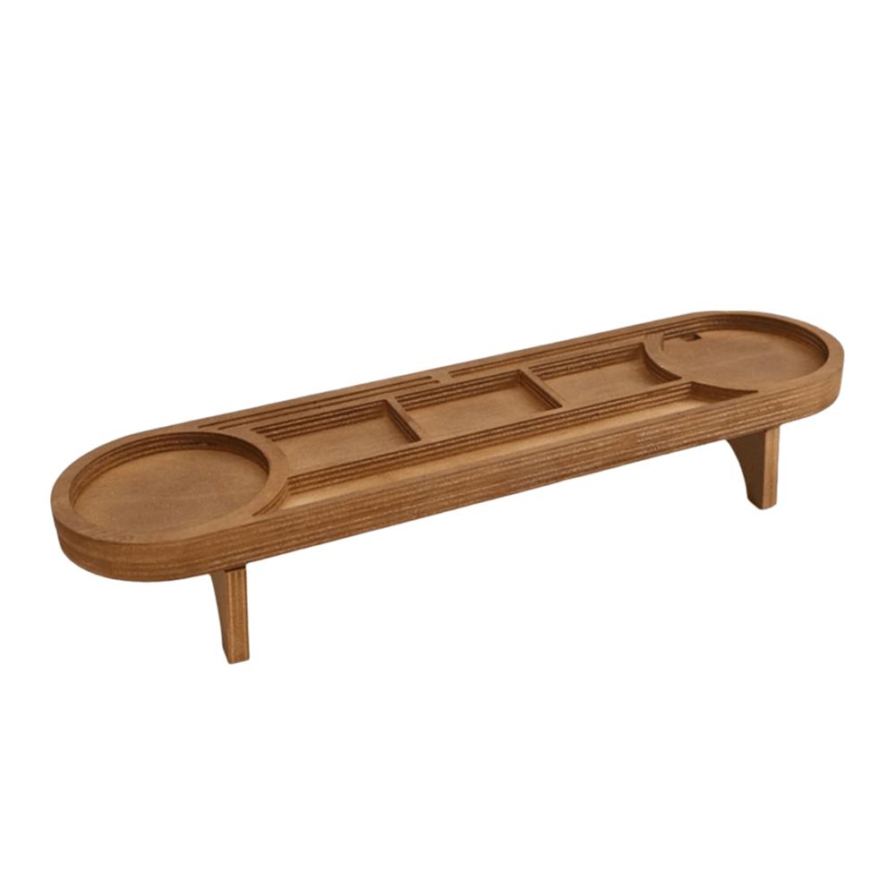 Brown Wooden Desk Organizer Wood Desktop Sundries Organizer  Stationery Storage