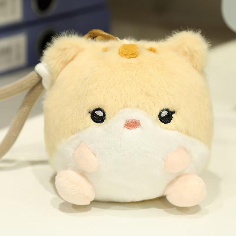 10cm Cartoon Animal Plush Doll Round Bee Elephant Chicken Cat Cow Sea Otter Plush Toy Home Decoration Gift for Children