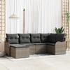 Set of 6 Pieces of Garden Sofa with Grey Cushions Poly Rattan, 2-seater Garden Sofa with Storage & Cushions 3354438