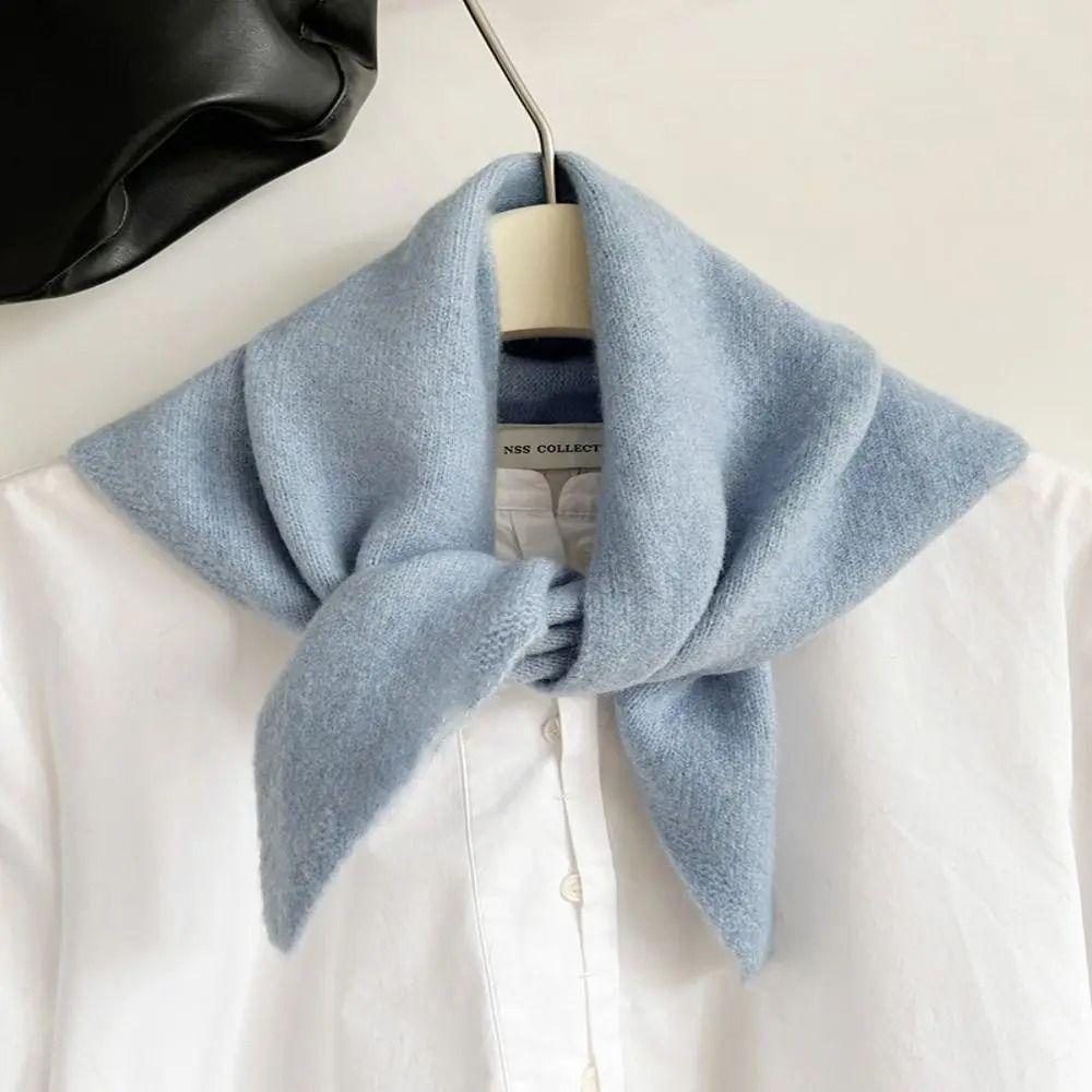 Winter Wool Triangular Scarf Korean Style Headscarf Shawl New Warm Knitted Scarf