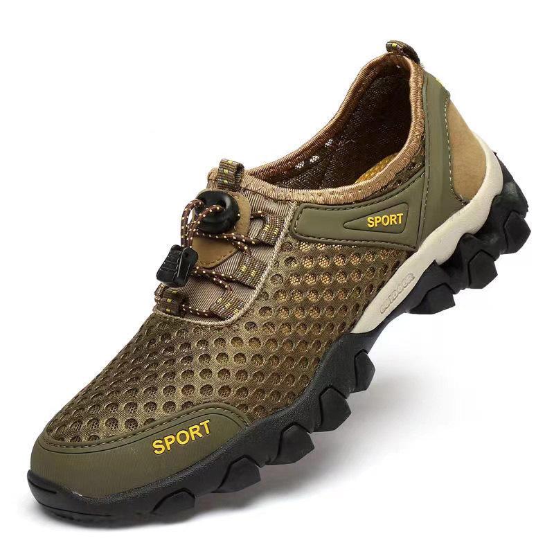 Summer Men's Shoes Wading Shoes Outdoor Breathable Hiking Shoes Comfortable Hollow Mesh Men's Shoes