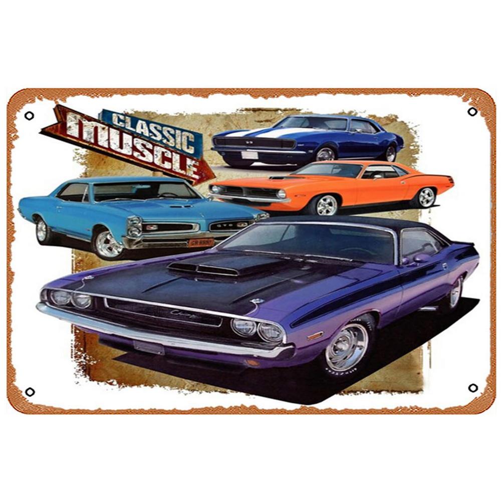 Автомобильные металлические жестяные знаки, классические автомобили, настенные украшения, таблички, винтажные художественные постеры, картины из железа для Man Cave, дома, кафе, сада, клуба, бара