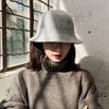 Hat Women's Winter Woolen Knitted Fisherman's Hat Japanese Style Ins Autumn and Winter Korean Style Trendy Versatile Basin Hat British Felt Hat