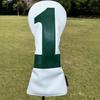 Faux Leather Golf Club Head Cover for Drivers Fairway Woods Hybrids No.1/3/5/U Headcover Soft Velvet Lining British-Style Green Putter Head Protector