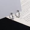 Vintage French Style Silver Pearl Rings Hoop Earrings For Women Girls Imitation Pearl Earring Bijoux Femme Jewelry Gifts