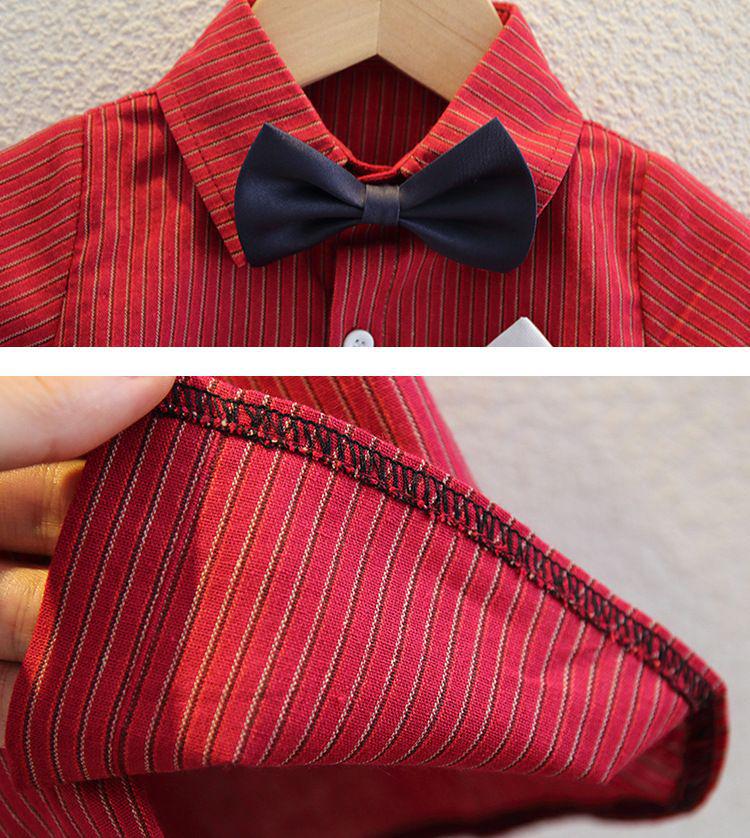 Комплект для малыша: рубашка с коротким рукавом и шорты с подтяжками - Летний джентльменский наряд для годовалого малыша на день рождения