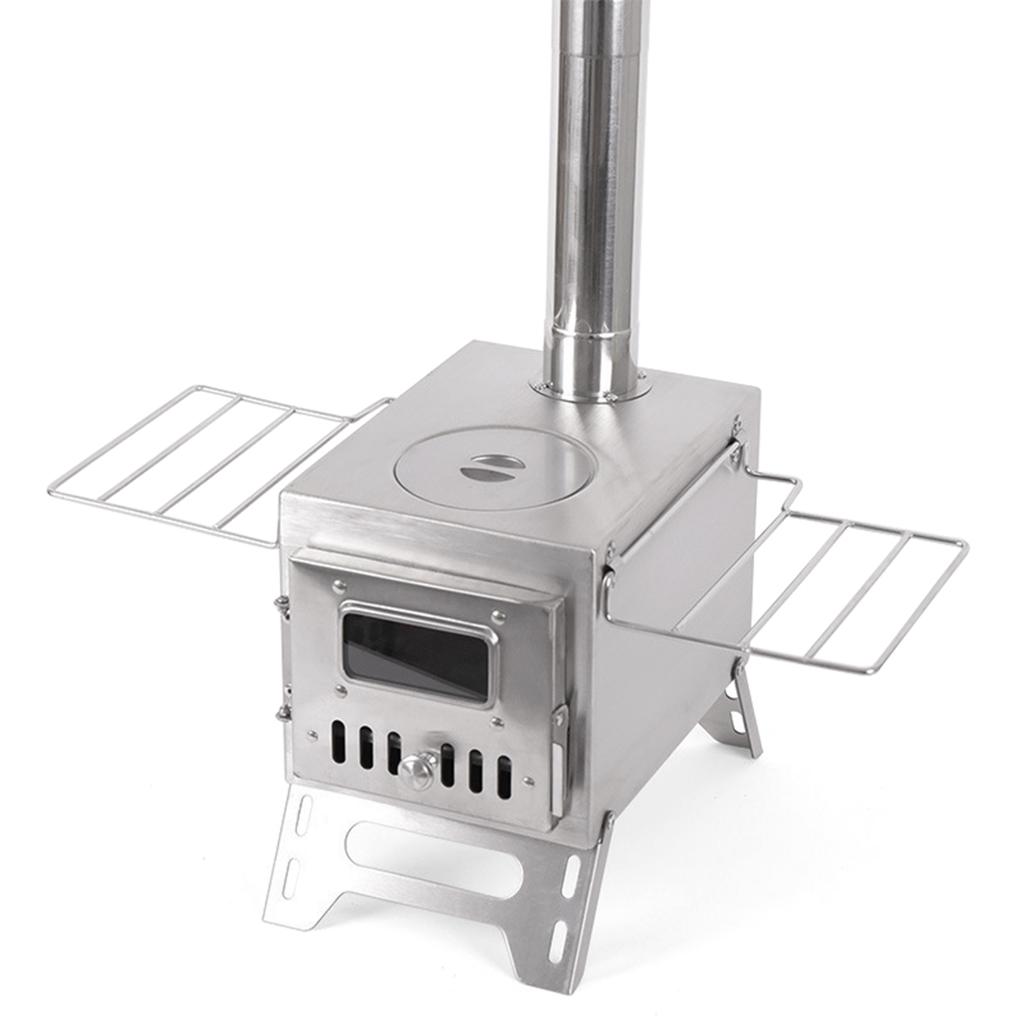 Открытый кемпинг дровяная печь дровяная горелка складной обогреватель из нержавеющей стали с палаткой огонь