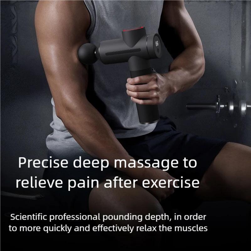 Электрический массажный пистолет для глубоких тканей, массажер для лица, для рук, спины, ног, для расслабления мышц тела, фасциальный пистолет для спины и рук с горячим и холодным режимом